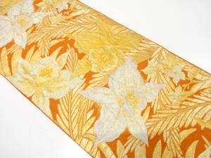 アンティーク　蘭に羊歯模様織り出し袋帯（材料）